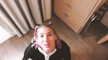 Pink Hair Babe Creams All Over BBC