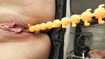 Anus Bead Play with MILF