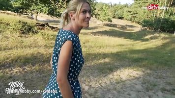 MyDirtyHobby - German MILF blows twice and creampied outdoors