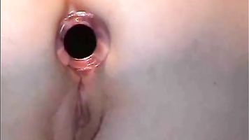 Anus buttplug, bum gaping and asshole cream pie