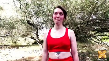 Daisy, a teeny pussy for three cocks